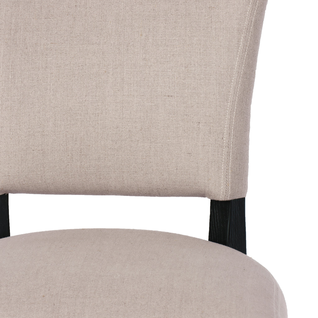 Luther Dining Chair - Light Linen/Black Legs - Set of 2