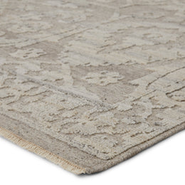 Jaipur Living Ayres Hand-Knotted Floral Taupe/ Gray Runner Rug