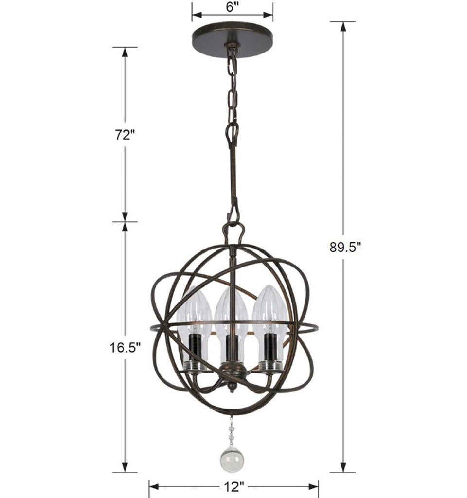 Solaris 3 Light Outdoor Chandelier