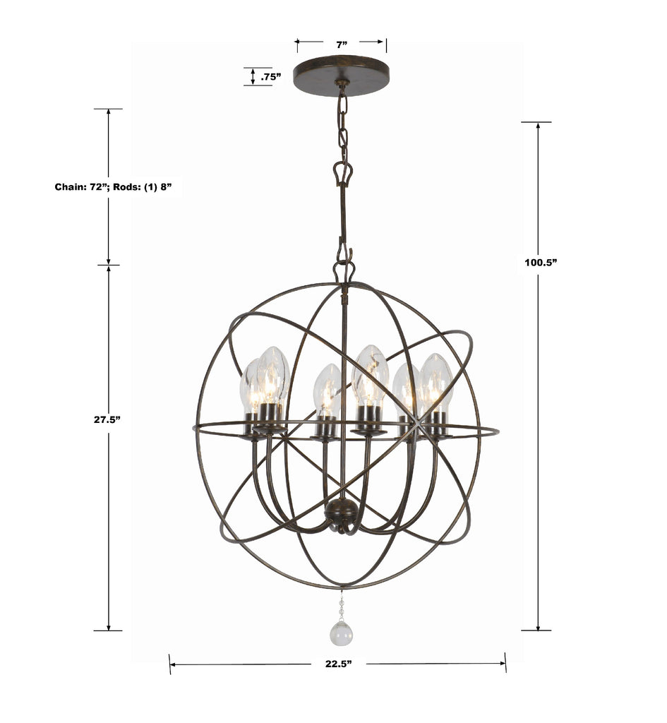 Solaris 6 Light Outdoor Chandelier