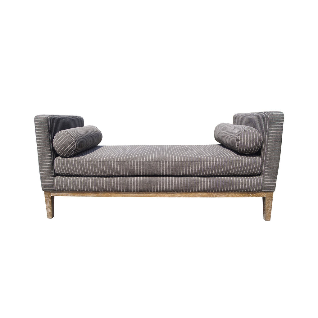 Carlton Settee - Grey Pinstripe