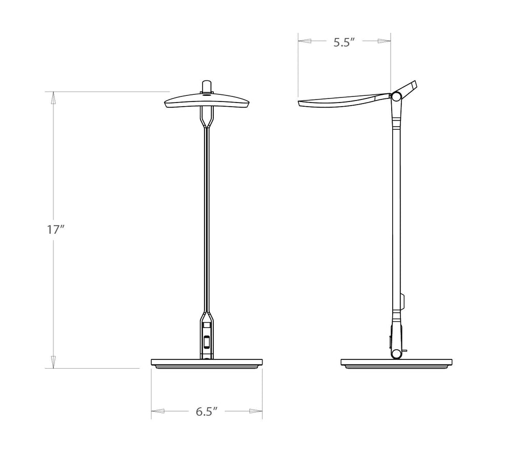 Splitty Pro Desk Lamp With Slatwall Mount, Silver