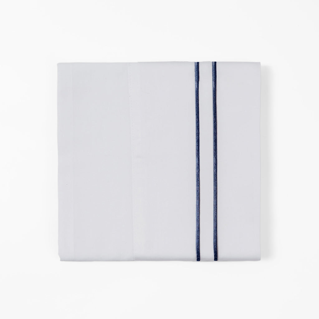 350 TC Embroidery Stripe Sheet Set, Queen Navy