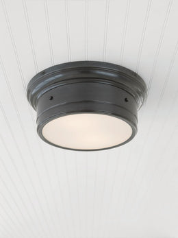 Siena Small Flush Mount - Bronze With White Glass