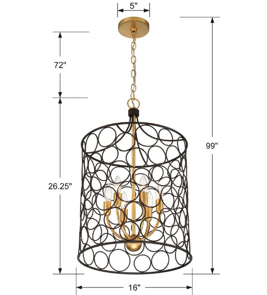 Stemmons 6 Light Lantern Chandelier