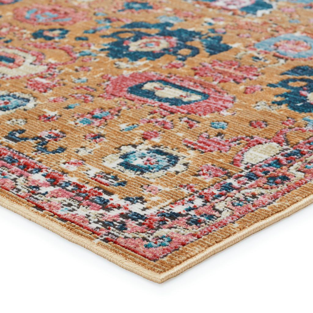 Vibe By Jaipur Living Azura Indoor/ Outdoor Medallion Pink/ Gold Area Rug