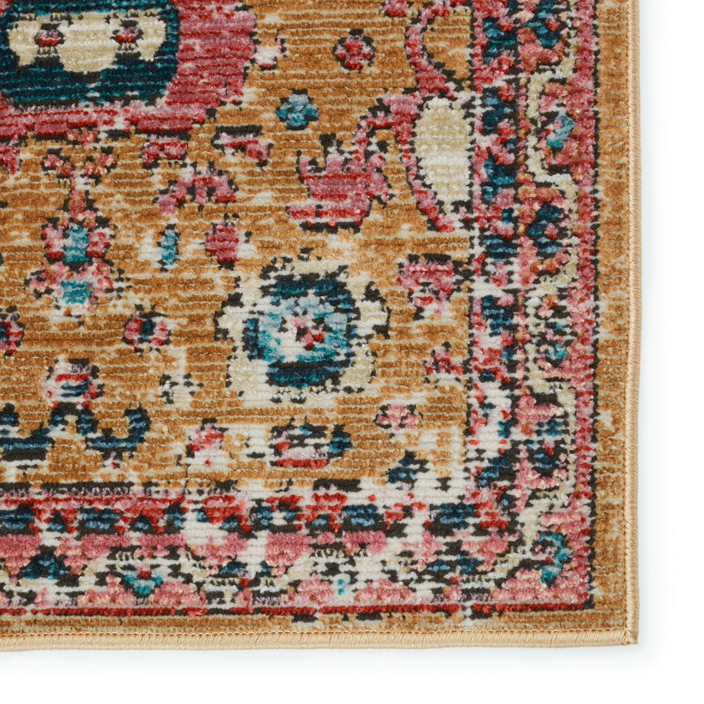 Vibe By Jaipur Living Azura Indoor/ Outdoor Medallion Pink/ Gold Area Rug