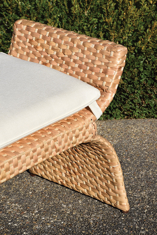 Arched Bench In Woven Water Hyacinth