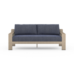 Monterey Outdoor Sofa 74", Washed Brown & Navy