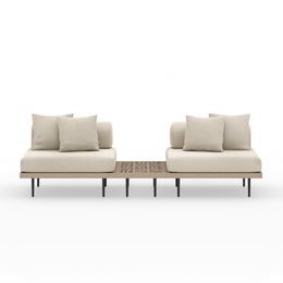 Yves Outdoor 2-Piece Sectional with End Table