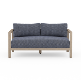 Sonoma Outdoor Sofa 60", Washed Brown & Navy