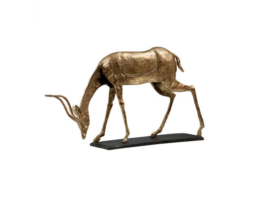Oryx Curved Horn Statue, Gold