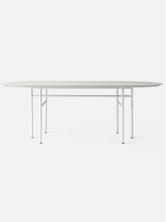 Snaregade Oval Table, Light Grey Legs & Mushroom Linoleum Top