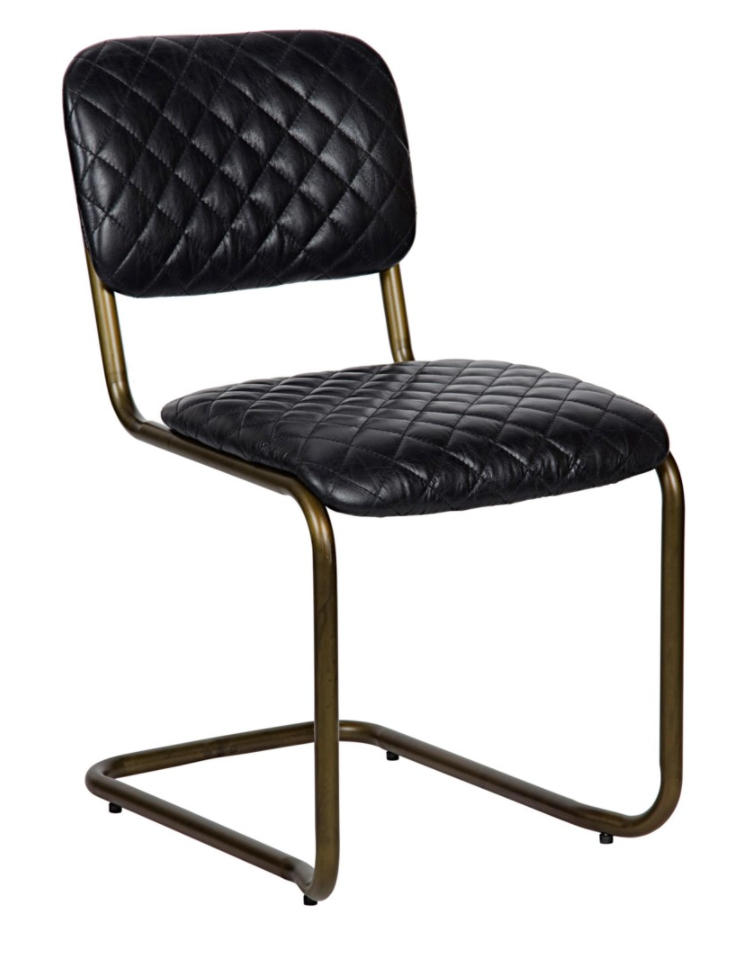 0037 Dining Chair, Metal and Leather