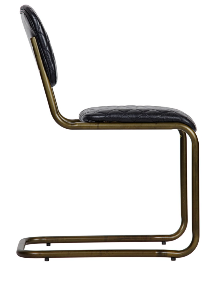 0037 Dining Chair, Metal and Leather