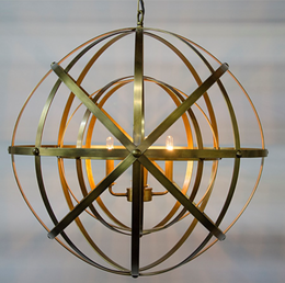 Alchemy Chandelier, Antique Brass