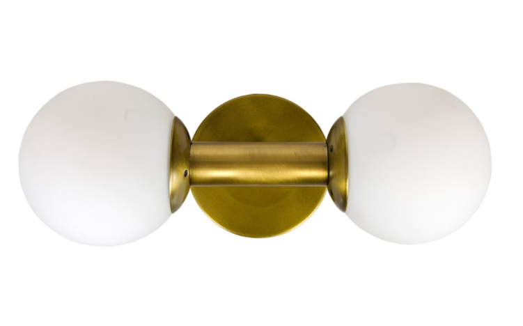 Antiope Sconce, Antique Brass, Metal and Glass