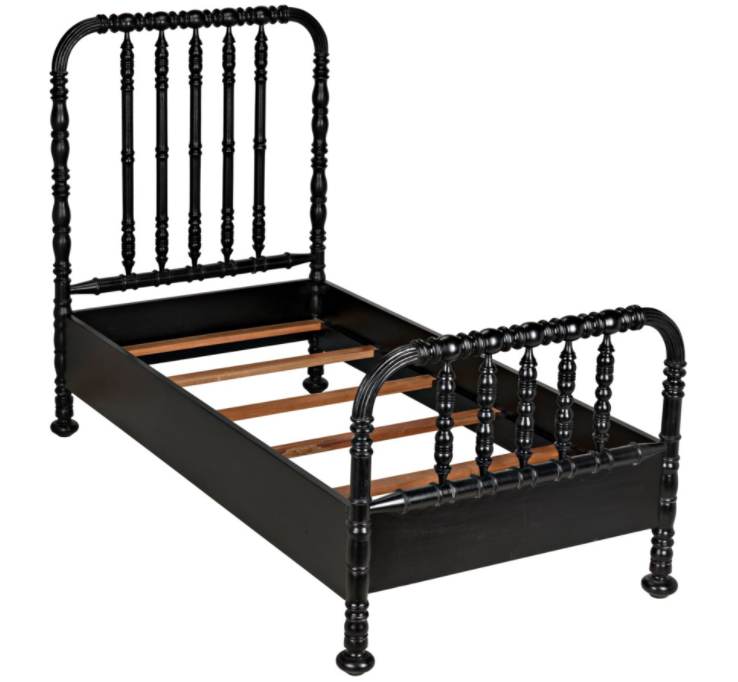 Bachelor Bed, Twin, Hand Rubbed Black