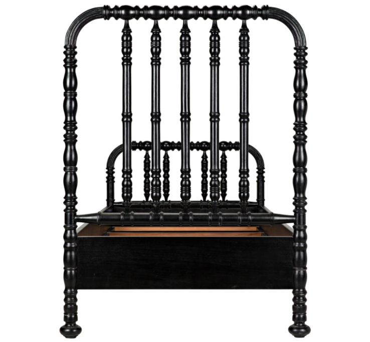 Bachelor Bed, Twin, Hand Rubbed Black