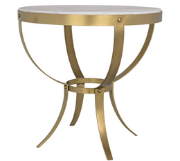 Byron Side Table, Antique Brass and Stone