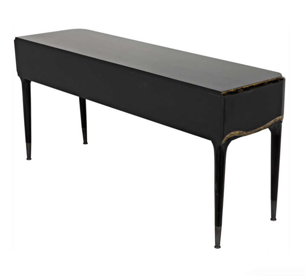 Carlisle Console, Hand Rubbed Black with Gold