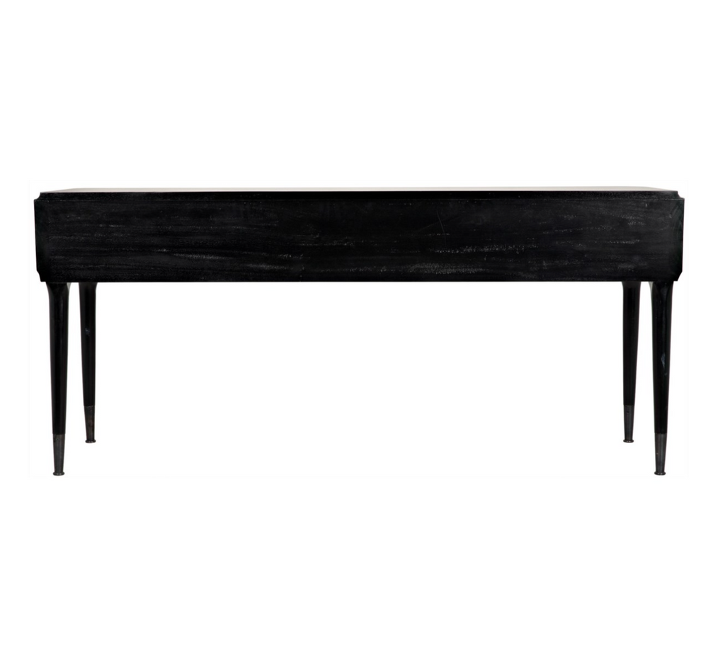 Carlisle Console, Hand Rubbed Black with Gold