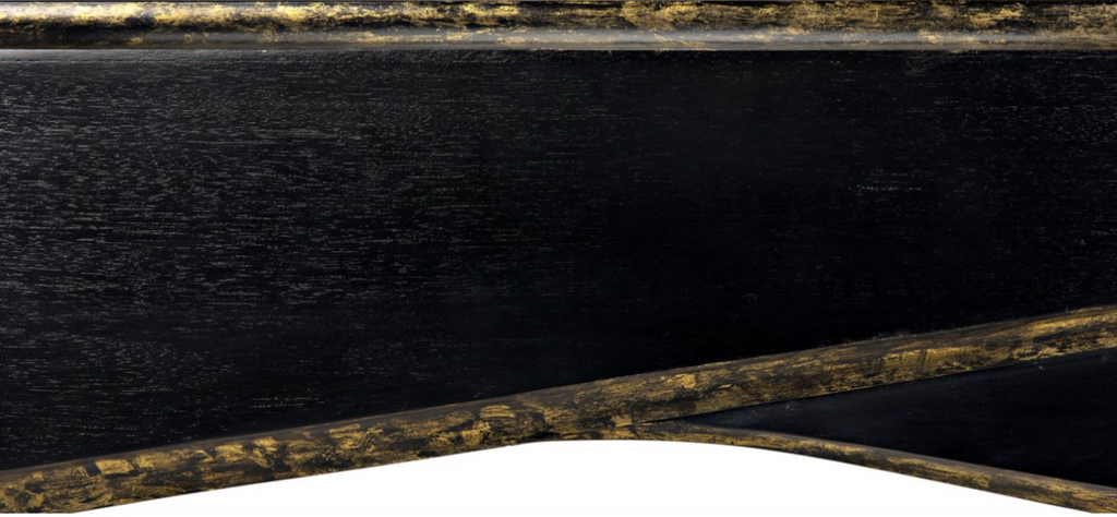 Carlisle Console, Hand Rubbed Black with Gold