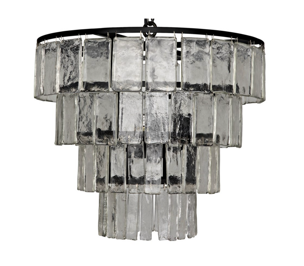 Carnegie Chandelier, Black Metal, Medium