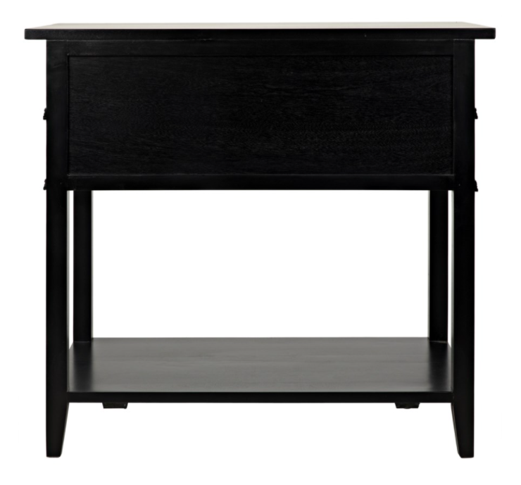 Colonial 2-Drawer Side Table, Distressed Black