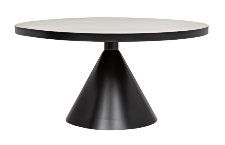 Cone Dining Table, Black Metal