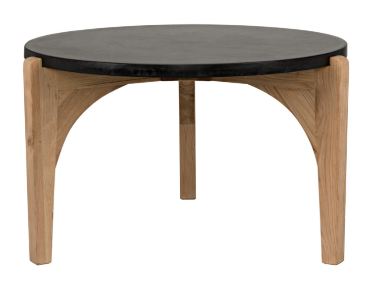 Confucius Coffee Table with Black Marble Top