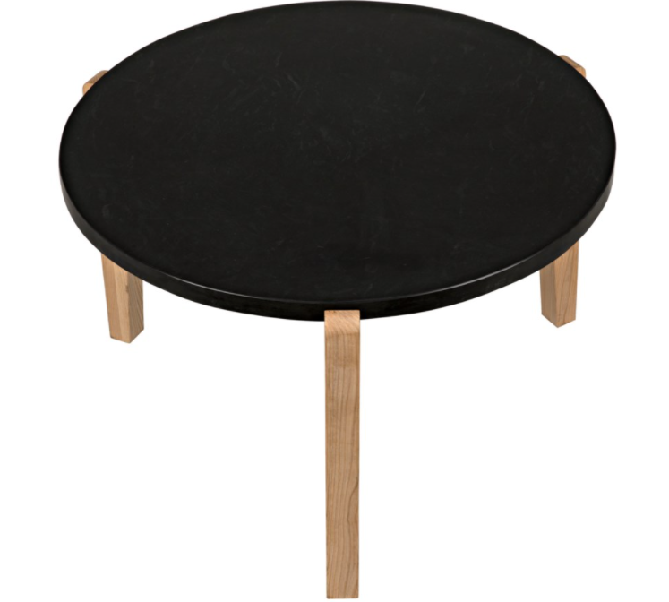 Confucius Coffee Table with Black Marble Top