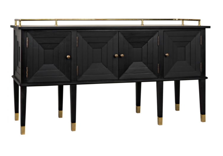 Conveni Sideboard with Brass Detail, Charcoal