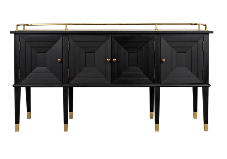 Conveni Sideboard with Brass Detail, Charcoal