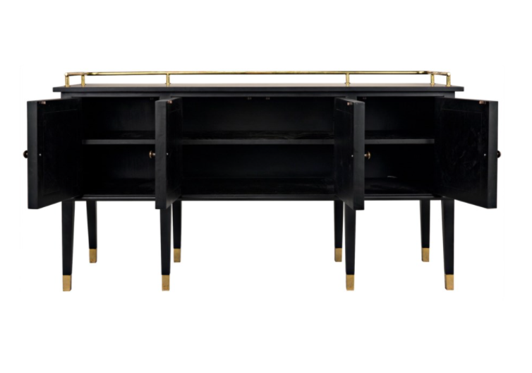 Conveni Sideboard with Brass Detail, Charcoal