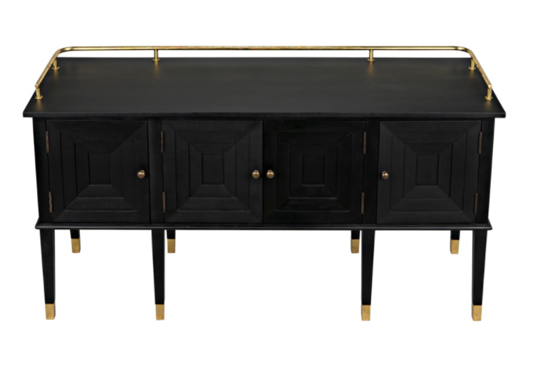 Conveni Sideboard with Brass Detail, Charcoal