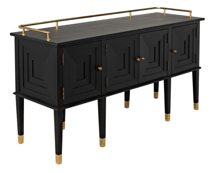 Conveni Sideboard with Brass Detail, Charcoal