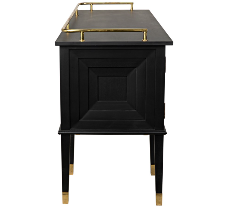 Conveni Sideboard with Brass Detail, Charcoal