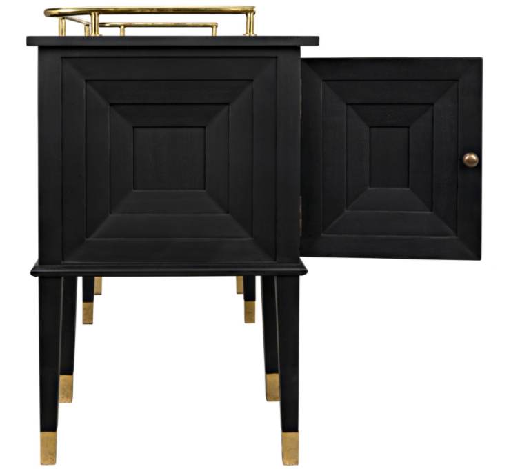 Conveni Sideboard with Brass Detail, Charcoal