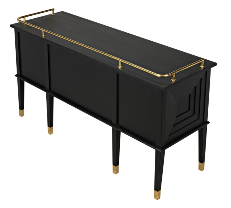 Conveni Sideboard with Brass Detail, Charcoal