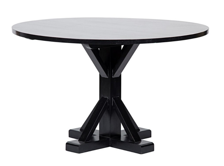 Criss-Cross Round Table, 48", Hand Rubbed Black