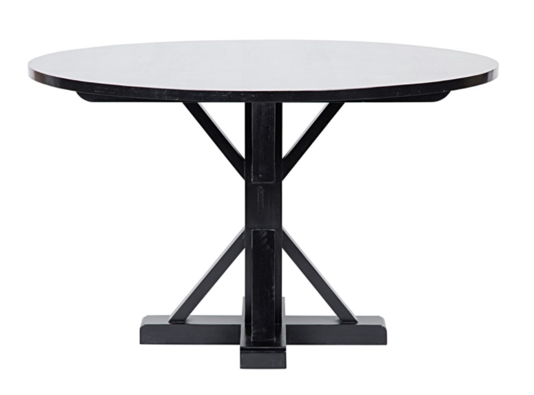 Criss-Cross Round Table, 48", Hand Rubbed Black