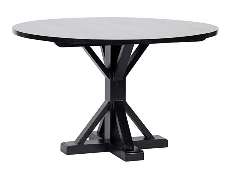 Criss-Cross Round Table, 48", Hand Rubbed Black