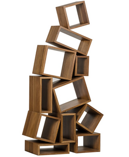 Cubist Bookcase, Dark Walnut