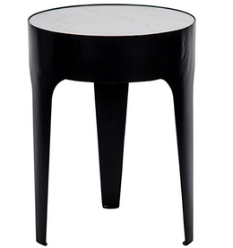 Cylinder Side Table, Black Metal, Small