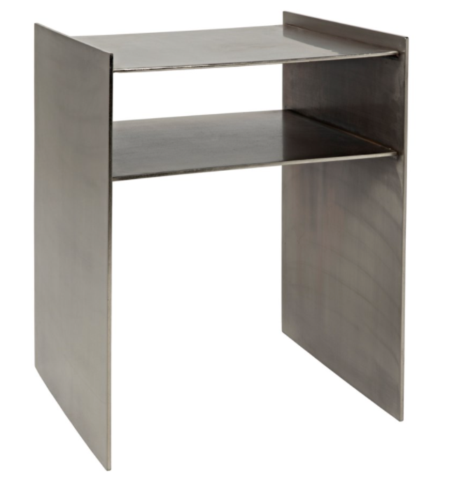 Cyrus Side Table, Antique Silver