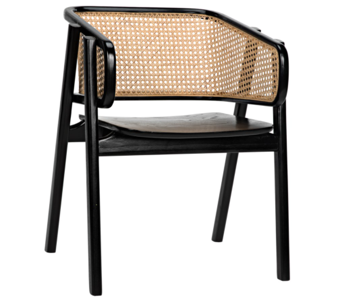Delphi Chair w/Caning, Charcoal