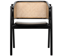 Delphi Chair w/Caning, Charcoal