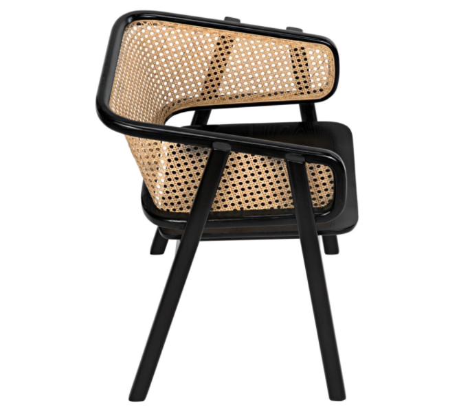 Delphi Chair w/Caning, Charcoal