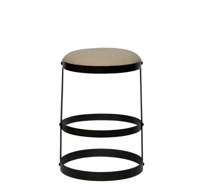 Dior Counter Stool, Black Metal